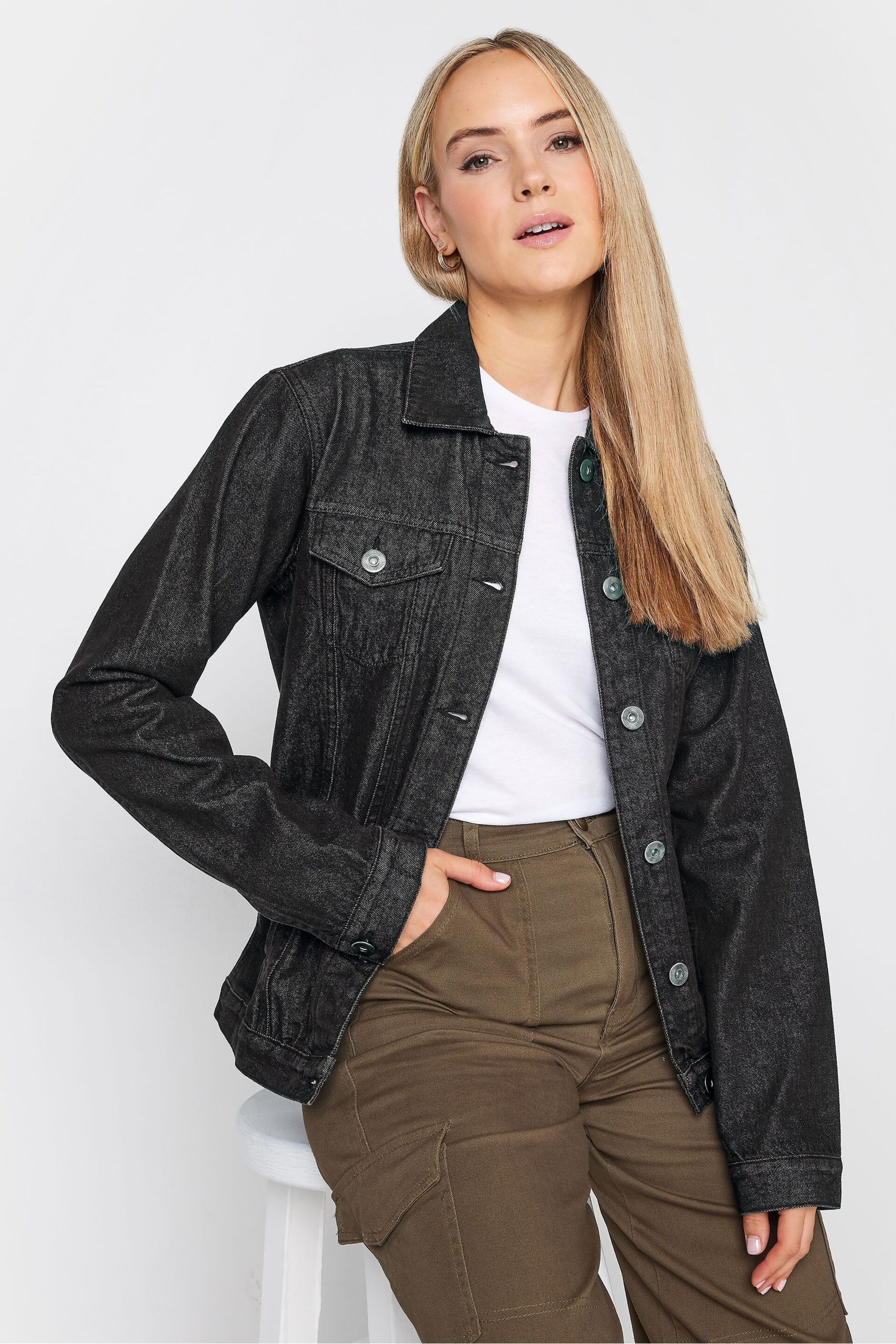 Long Tall Sally Black Denim Jacket - Image 2 of 4