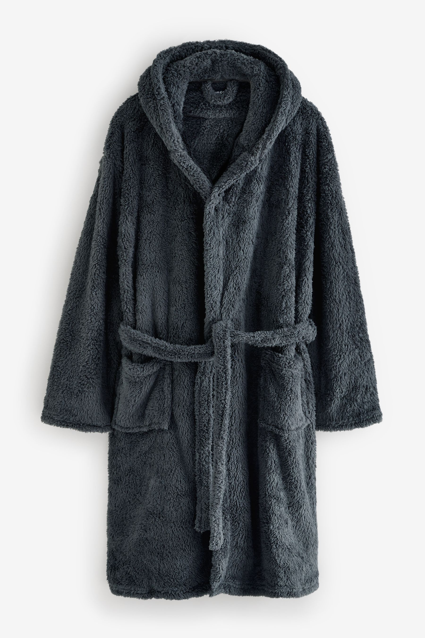 Buy Loungeable Grey Sherpa Hooded Dressing Gown from the Next UK online shop