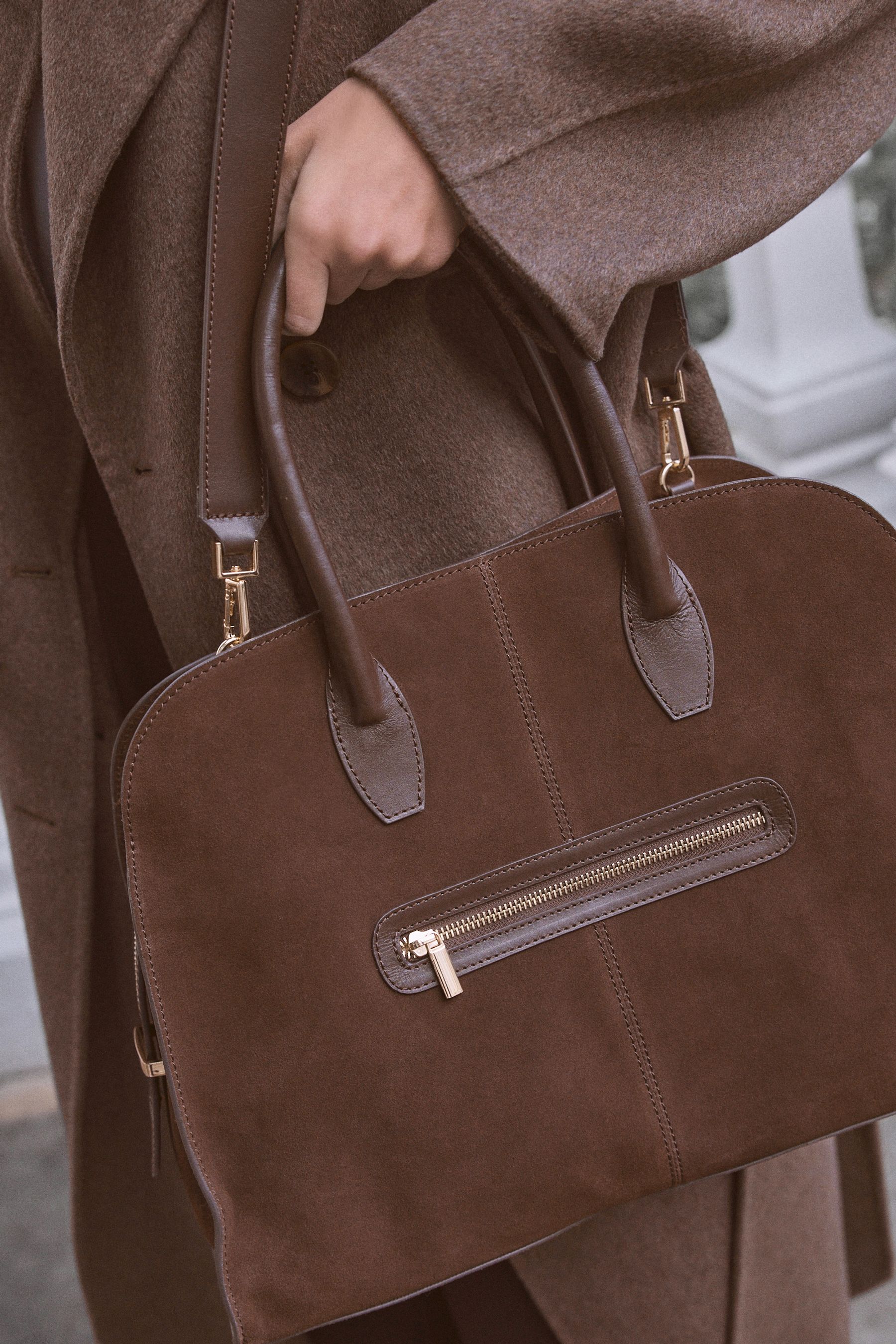 Chocolate Brown Leather Premium Grab Bag