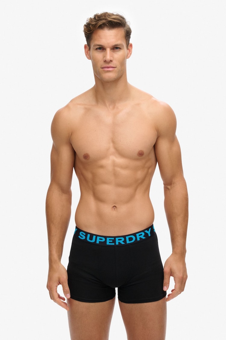 Superdry Black/Neon 100% Cotton Boxers 3 Pack - Image 6 of 6