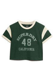 Superdry Enamel Green Athletic Graphic Ringer T-Shirt - Image 4 of 6