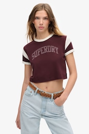 Superdry Port Red Athletic Graphic Ringer T-Shirt - Image 2 of 5