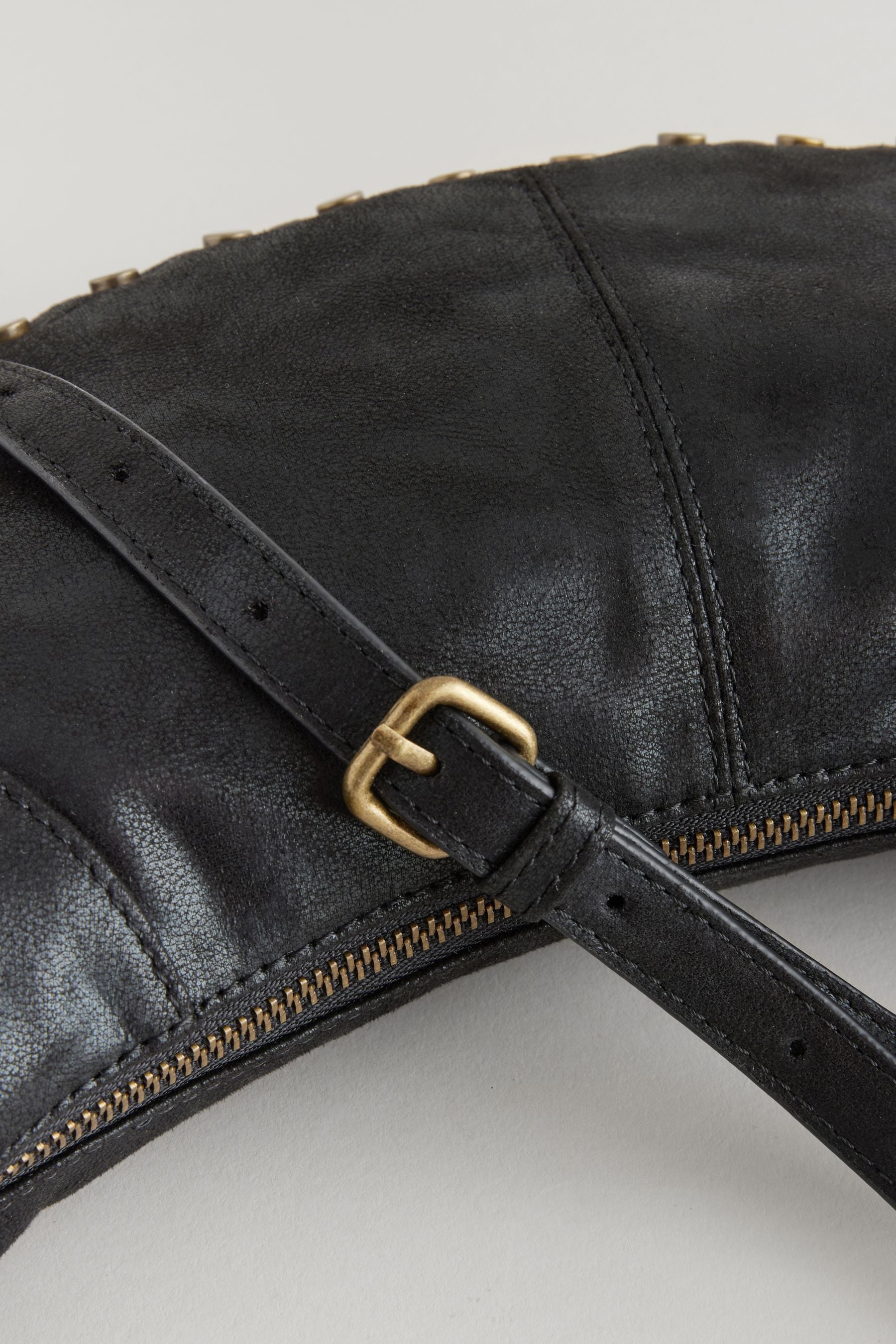 Black Studded Cross Body Sling Bag