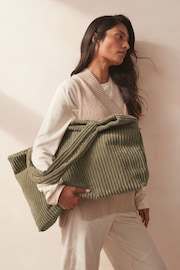 Khaki Green Cord Shopper Bag - Image 1 of 6