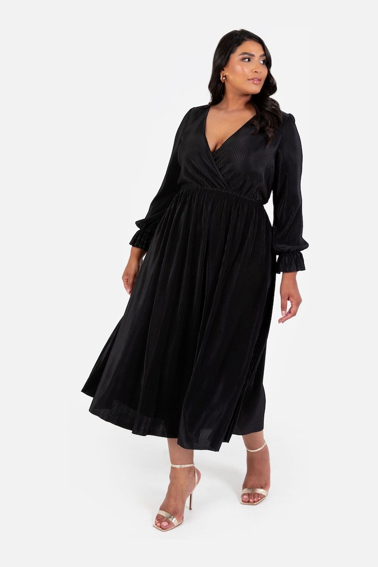 Lovedrobe Plisse Long Sleeve Wrap Midaxi Dress - Image 5 of 5