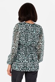 Lovedrobe Metalised Fibre Print Long Sleeve Wrap Top - Image 4 of 5