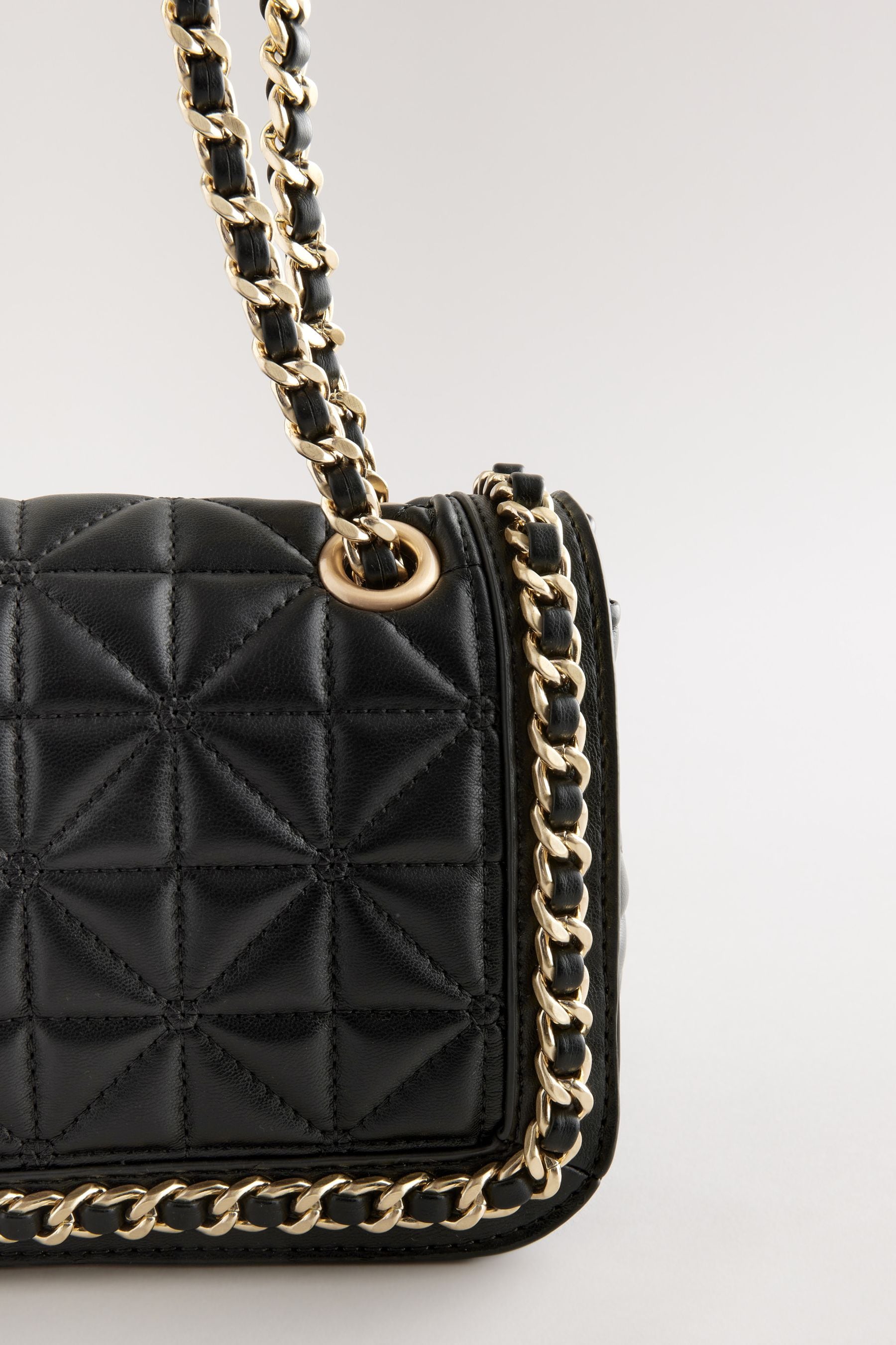 Buy Black Quilted Chain Across Body Bag from the Next UK online shop