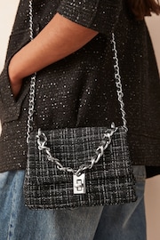 Monochrome Bouclé Mini Cross-Body Bag - Image 1 of 6