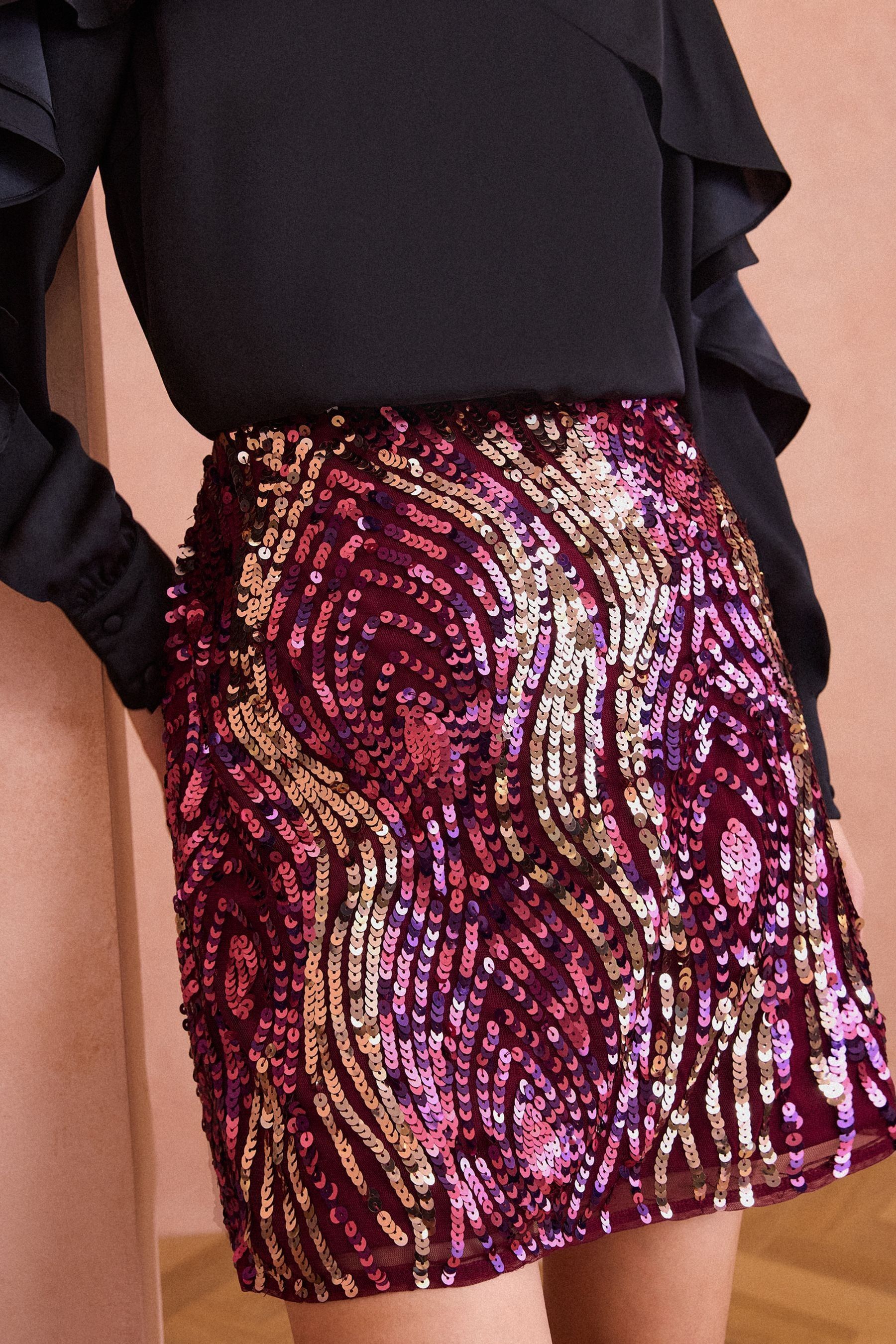 Buy Love Roses Pink Sequin Mini Skirt from the Next UK online shop
