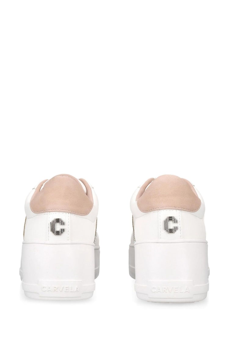 Carvela Jive Lace up White Trainers - Image 4 of 4