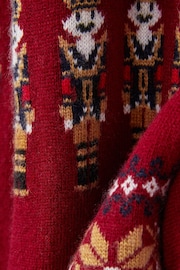 Reiss Red Carthew Nutcracker Intarsia Jumper with Wool and Alpaca - Image 4 of 4