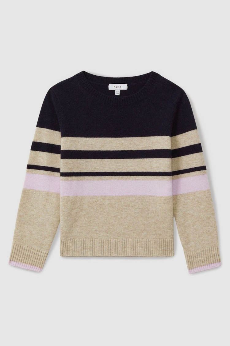 Reiss Audrey Wool Blend Striped Crew Neck Jumper - 圖片 2，共 4