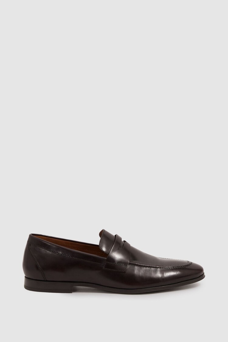 Reiss Oxblood Bray Leather Patent Leather Saddle Loafers - Image 1 of 5