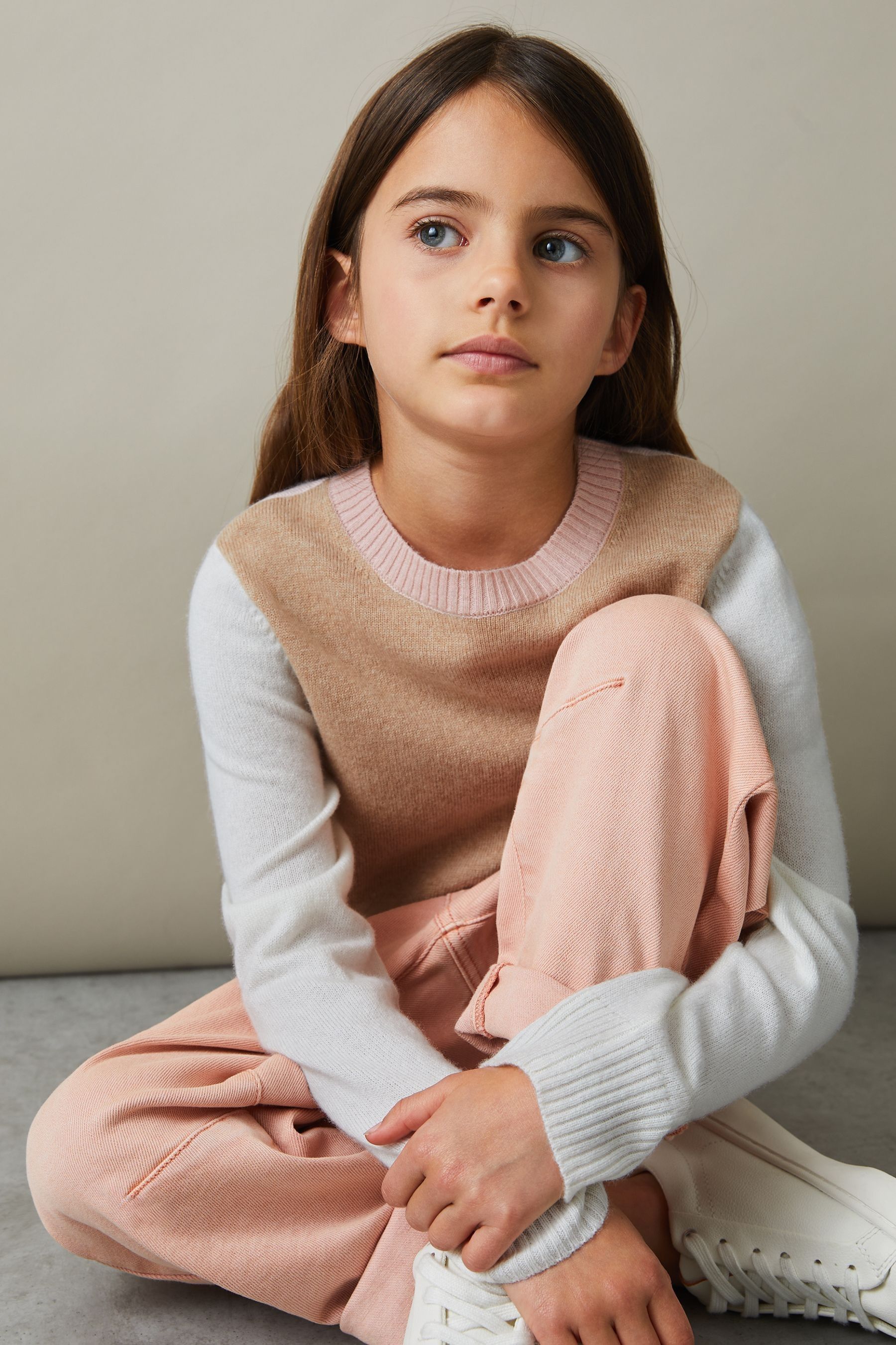 Buy Reiss Camel Audrey Senior Wool Blend Striped Crew Neck Jumper from Next Armenia