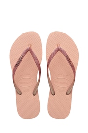 Havaianas Pink Glitter Flip Flops - Image 1 of 8