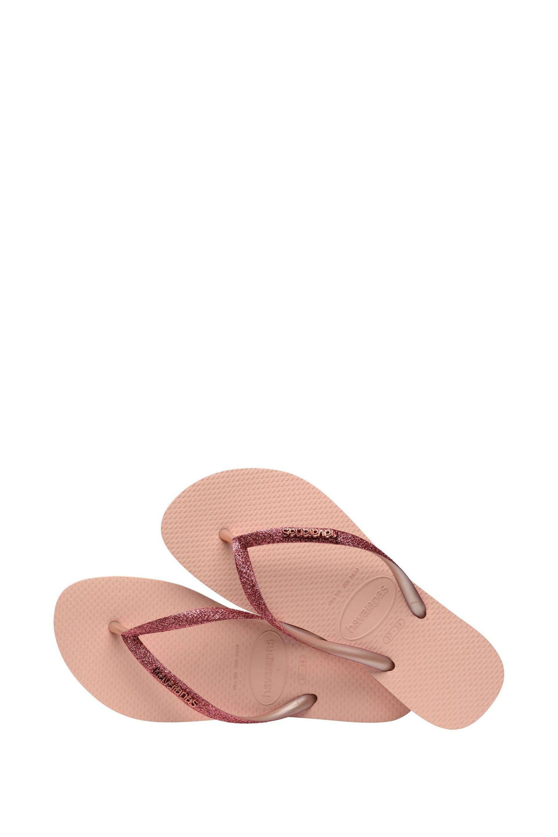 Havaianas Pink Glitter Flip Flops - Image 4 of 8