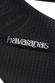 Havaianas Glitter Black Flip Flops - Image 6 of 8