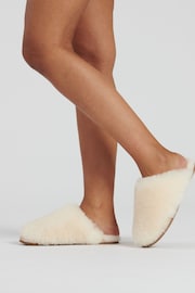 Loungeable Cream Boxed Real Sheepskin Fluffy Mules - Image 2 of 5