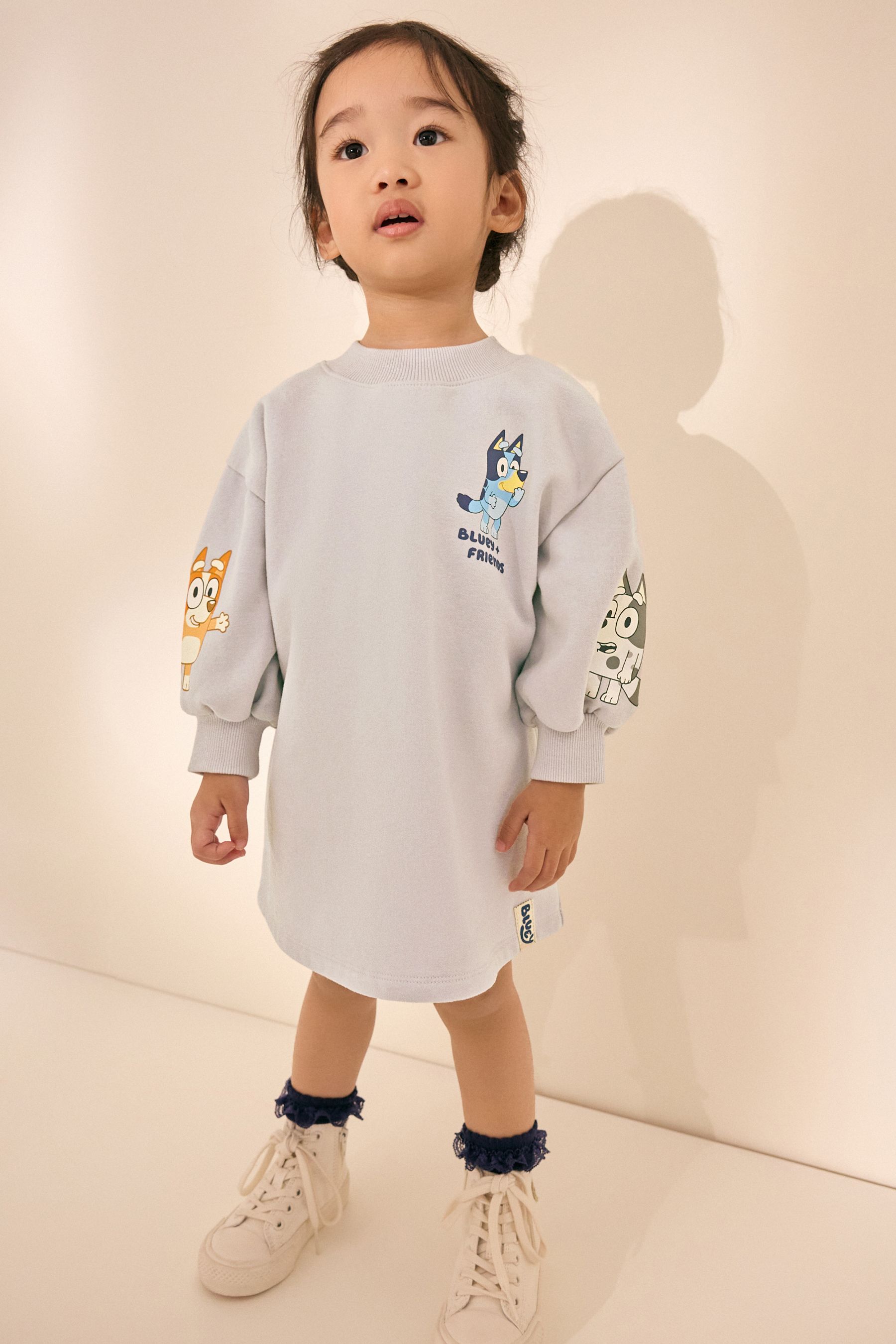 Blue Bluey Long Sleeve Sweat Dress 12mths 7yrs