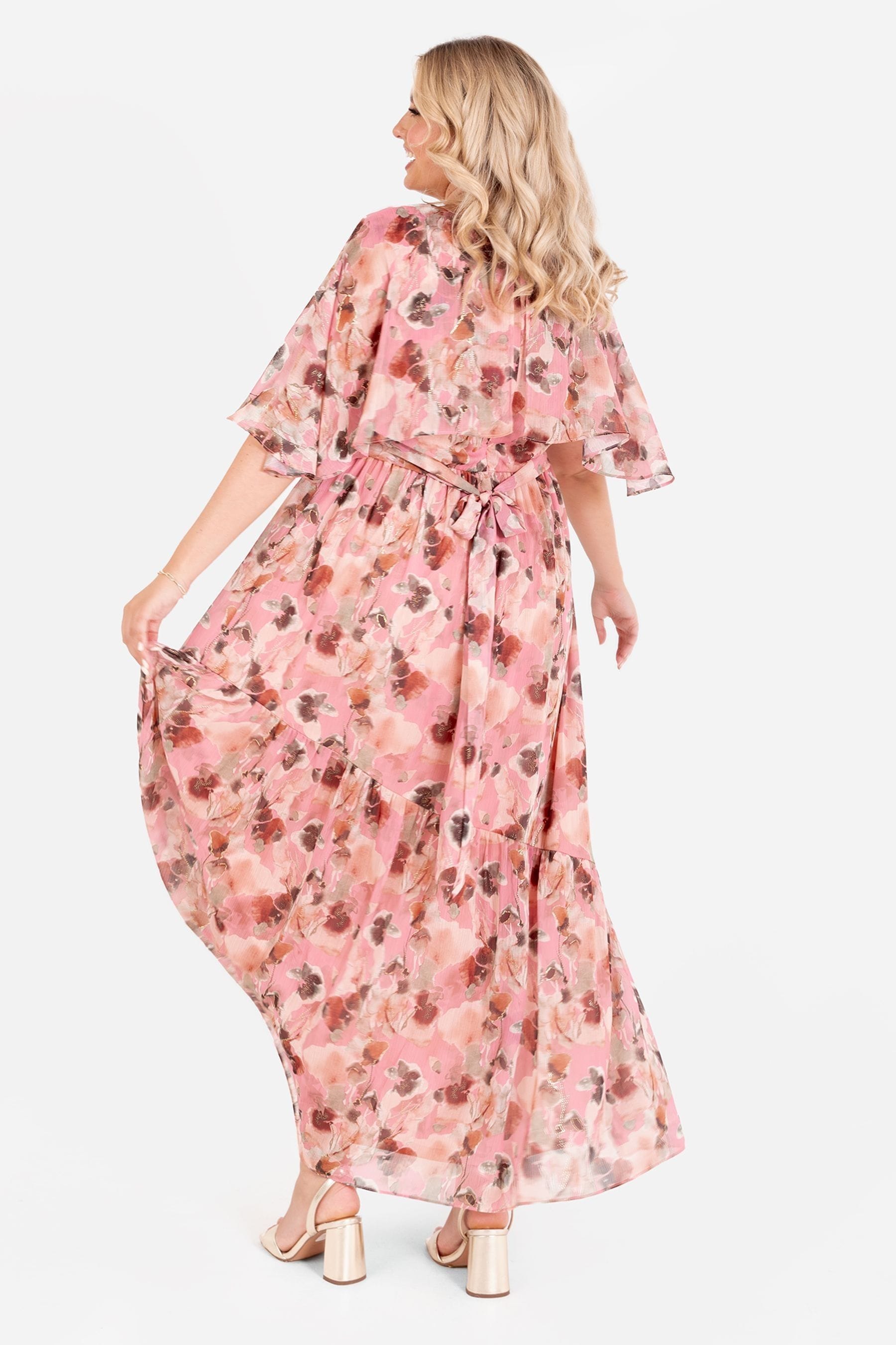 Buy Lovedrobe Cape Sleeve Asymmetric Seam Maxi Dress from Next Singapore
