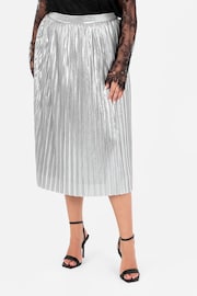 Lovedrobe Pleated Metallic Midi Skirt - Image 2 of 6