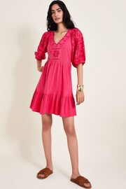 Monsoon Pink Skye Schiffli Dress - Image 1 of 6
