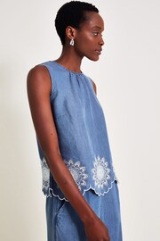 Monsoon Blue Talia Embroidered Top - Image 3 of 6
