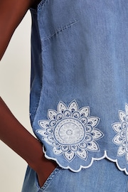 Monsoon Blue Talia Embroidered Top - Image 5 of 6