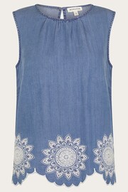 Monsoon Blue Talia Embroidered Top - Image 6 of 6