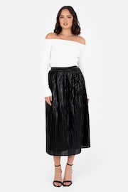 Lovedrobe Pleated Metallic Midi Skirt - Image 1 of 6