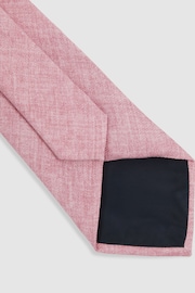 Reiss Soft Pink Melange Azzurro Melange Silk Tie - Image 3 of 4