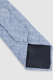 Reiss Soft Blue Melange Azzurro Melange Silk Tie - Image 4 of 5