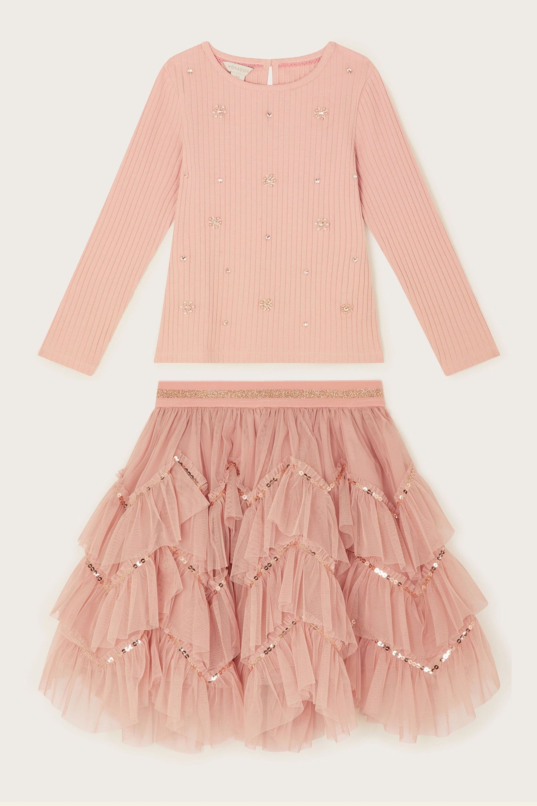 Buy Monsoon Pink Embellished Long Sleeve Disco Set from Next United Arab Emirates