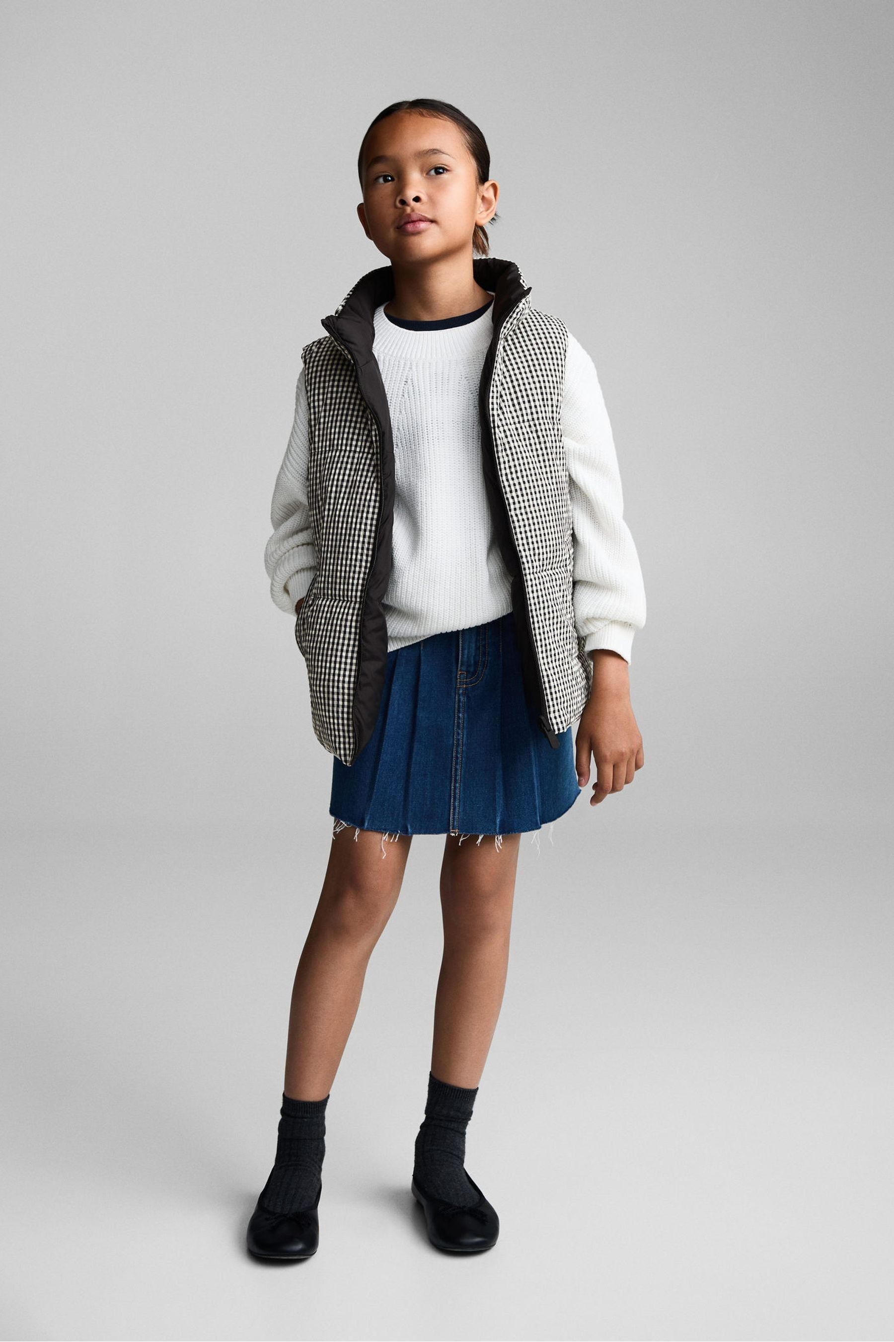 Mango plaid puffer clearance