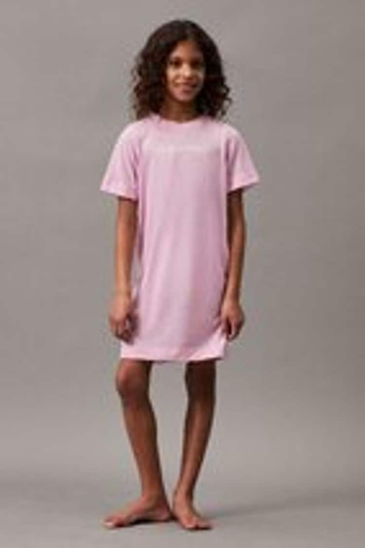 Calvin Klein Pink Slogan Nightdress - Image 1 of 4