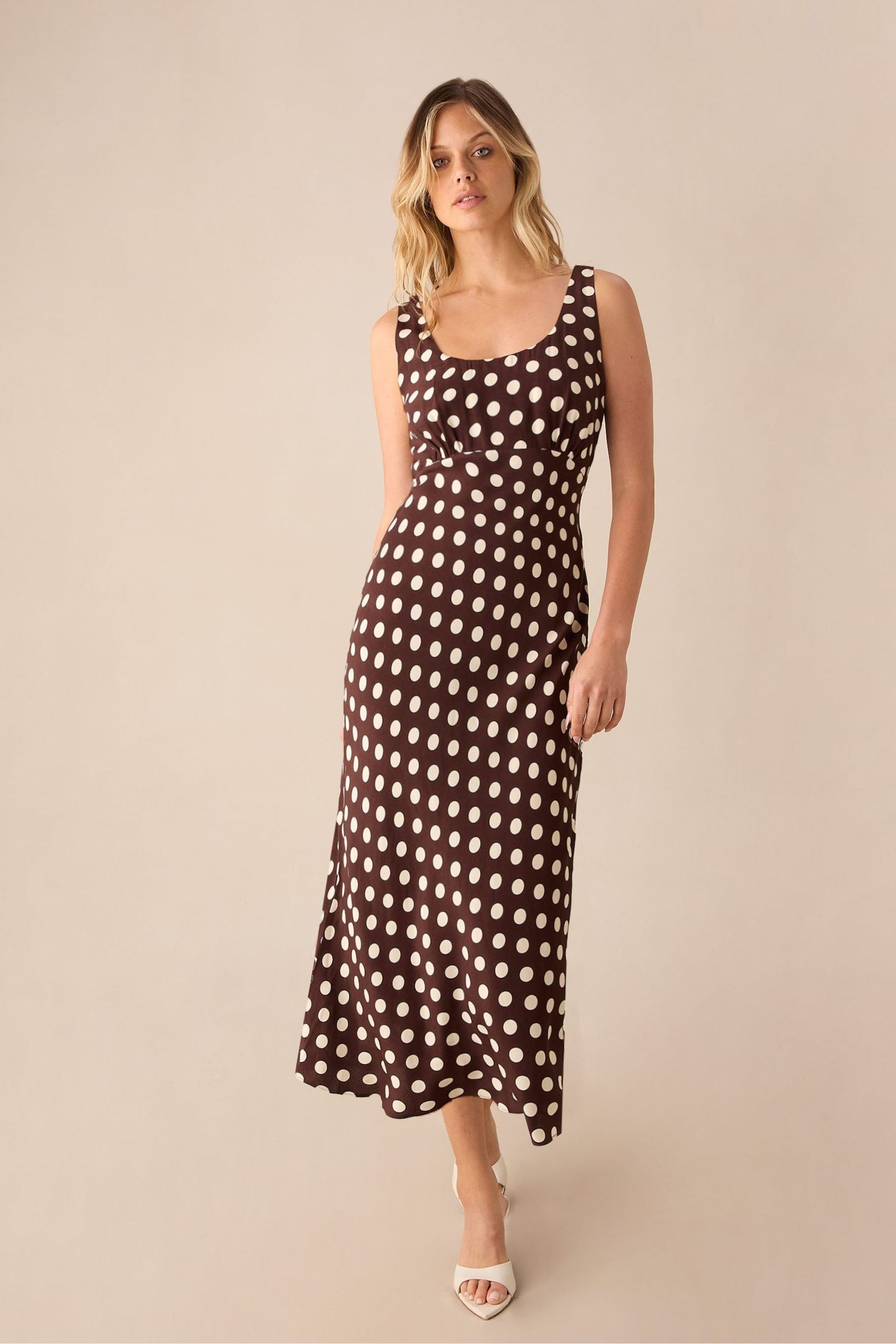 Polka dot cami midi dress discount