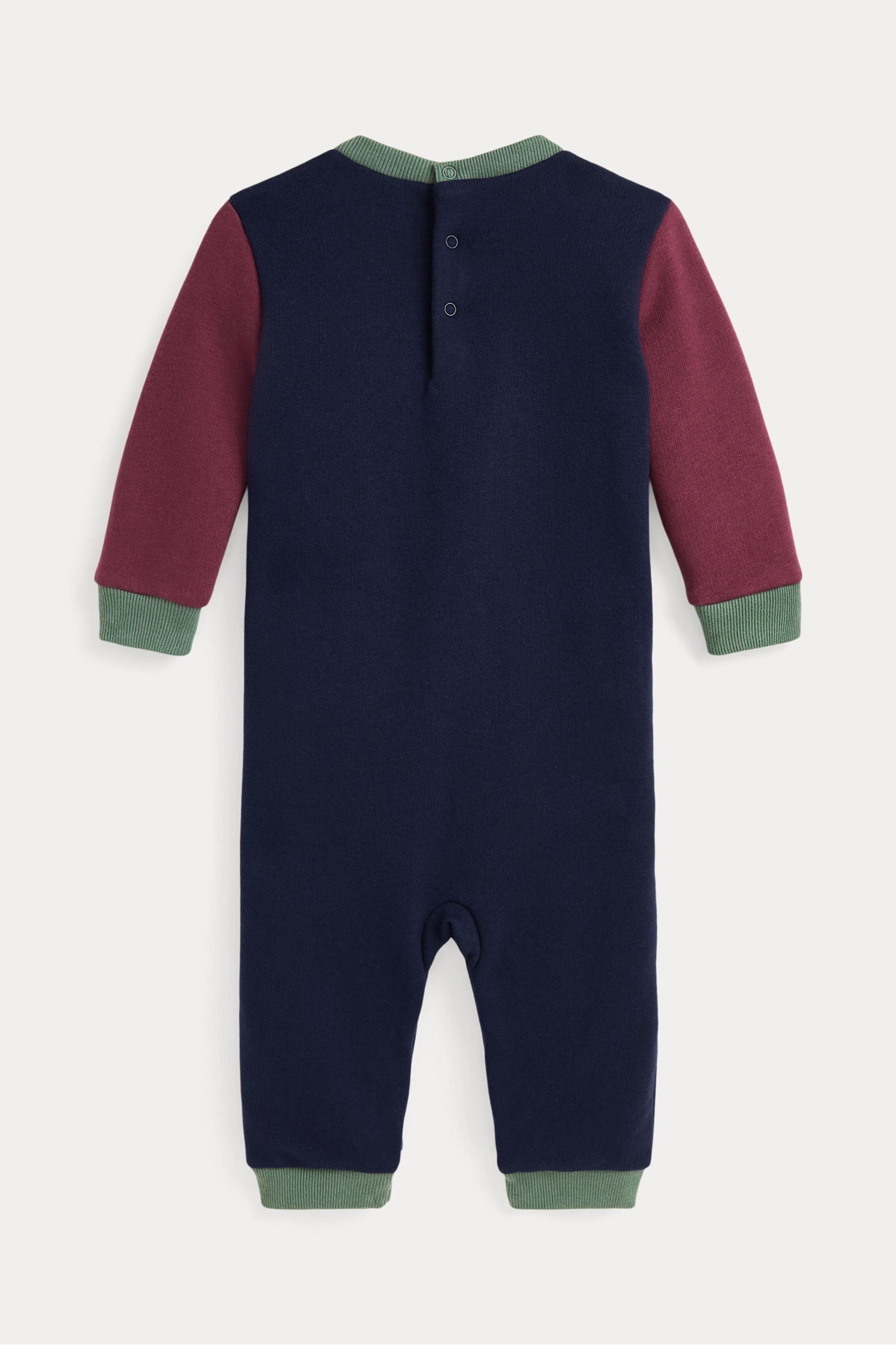 Buy Polo Ralph Lauren Baby Navy Color Blocked Fleece Rompersuit from the Next UK online shop