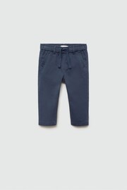 Mango Blue Elastic Waist Trousers - Image 3 of 6