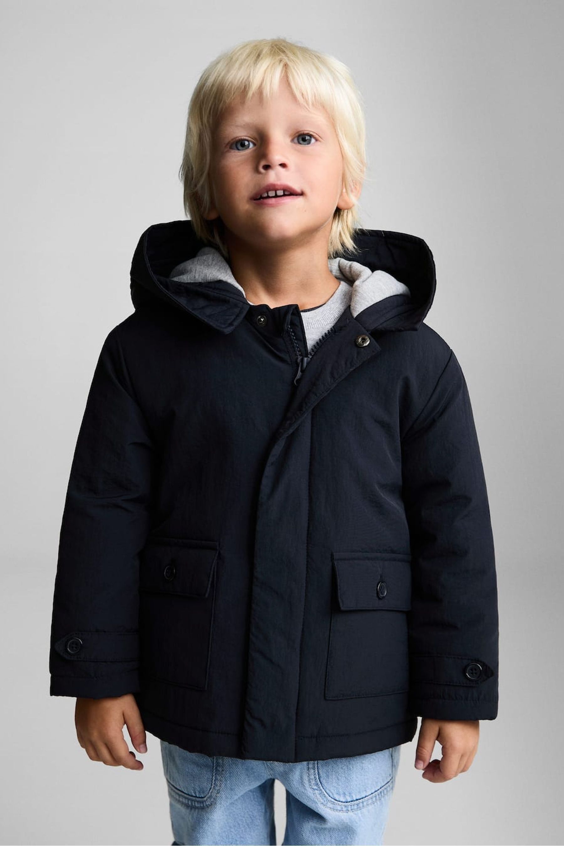 Buy Mango Navy Hooded Parka Jacket from the Next UK online shop