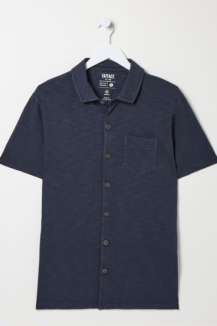 FatFace Truro Navy Blue Jersey Shirt - Image 3 of 3