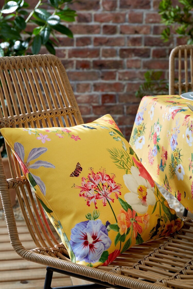 RHS Yellow Exotic Garden Outdoor Cotton Cushion - Image 1 of 2