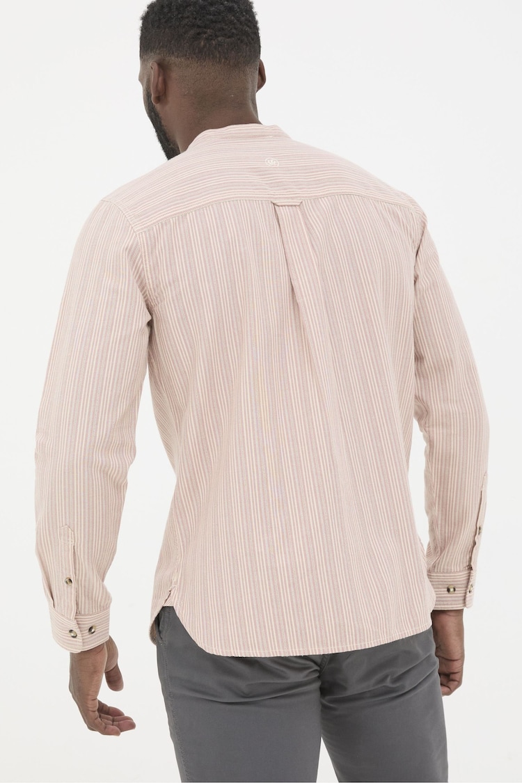 FatFace Pink Long Sleeve Stripe Grandad Shirt - Image 2 of 5