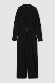 Reiss Black Rochelle Atelier Belted Crepe Jumpsuit - Image 2 of 6