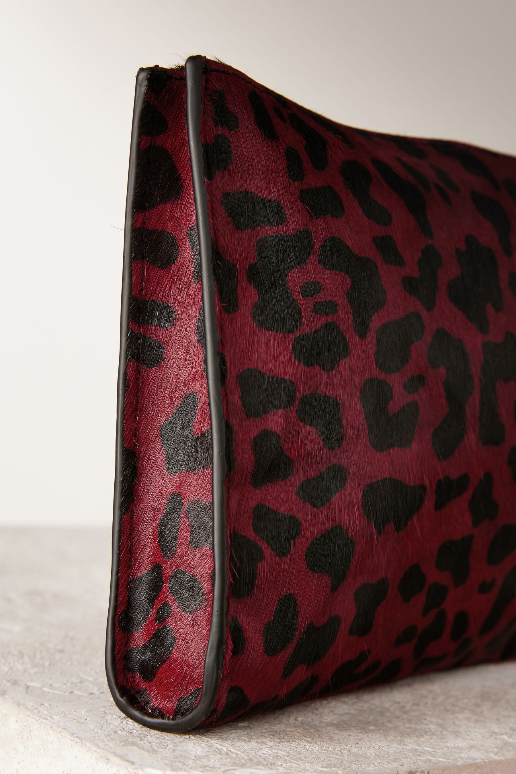 Red leather clutch bag sale