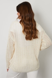 Threadbare Slash Neck Open Knit Longline Jumper - Image 2 of 9