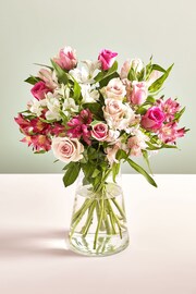 Pink Rose and Alstroemeria Fresh Flower Letterbox Bouquet - Image 1 of 6