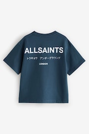 smALLSAINTS Navy Oversized Underground 100% Cotton Crew T-Shirt - Image 4 of 6