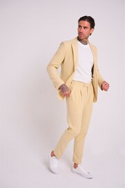 Harry Brown Yellow Slim Fit Chris Linen Cotton Blend Single Breasted Suit Blazer - Image 6 of 11
