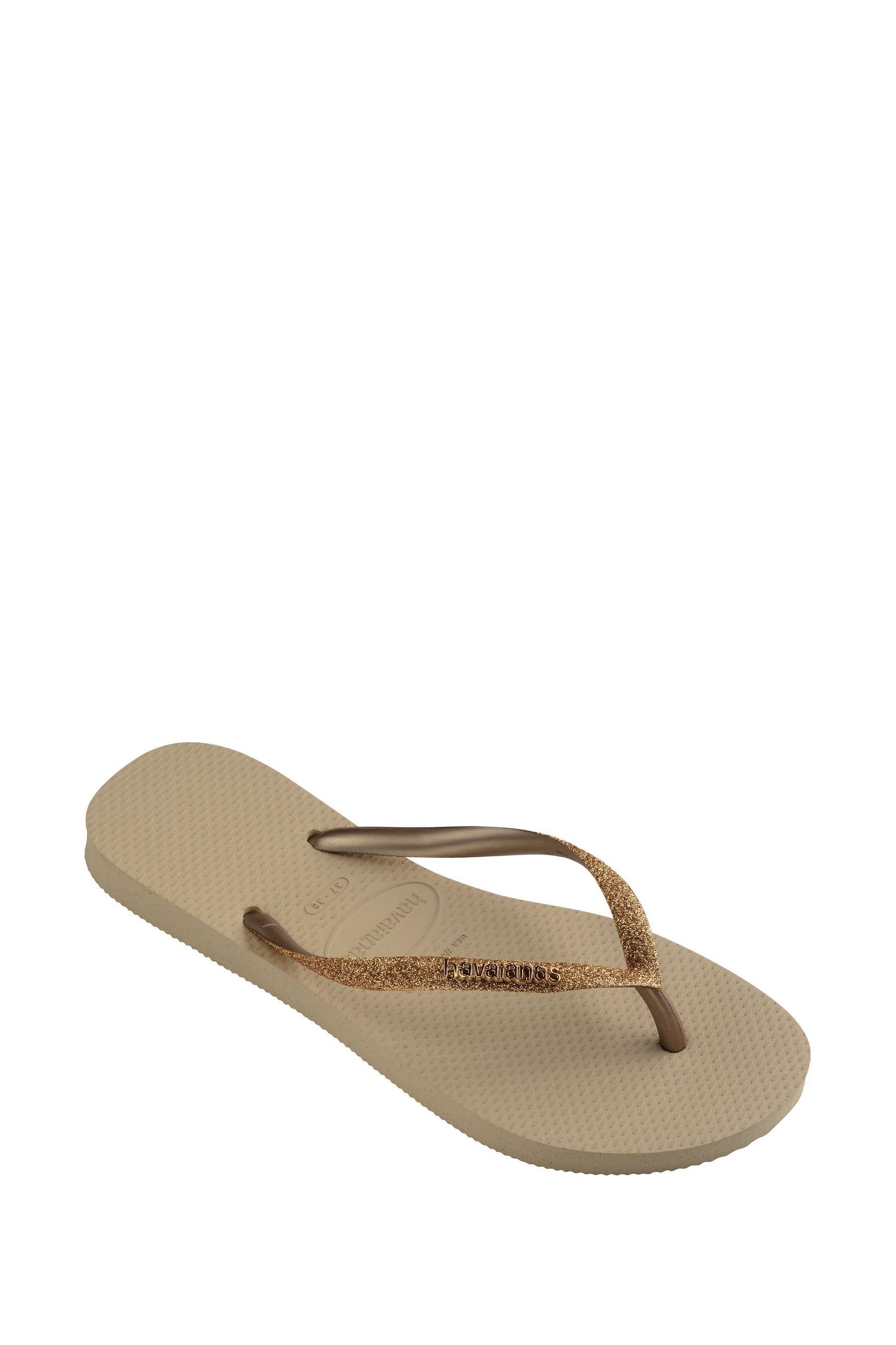 Gold glitter flip flops cheap