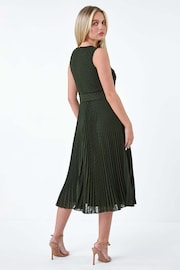 Roman Green Textured Spot Pleated Dress - Image 2 of 5